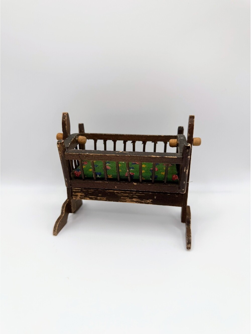 1:12 Scale Vintage Bodo Hennig Rocking Cradle Dollhouse Miniature Bassinet